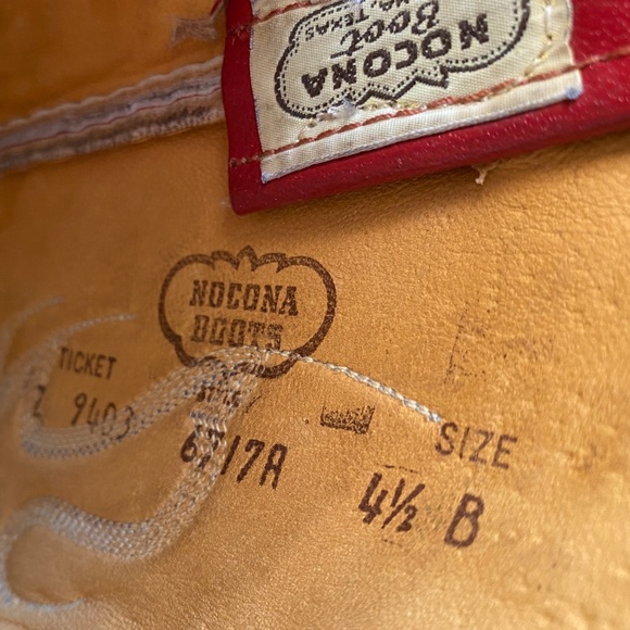 Vintage Red Nocona Cowboy boots sz 4.5 Women's - Picture 6 of 10